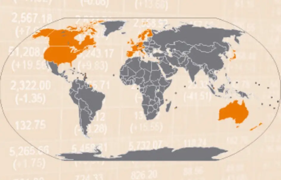 Mappa paesi sviluppati ETF