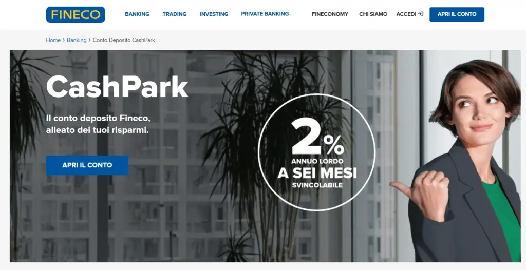 conto deposito Fineco CashPark