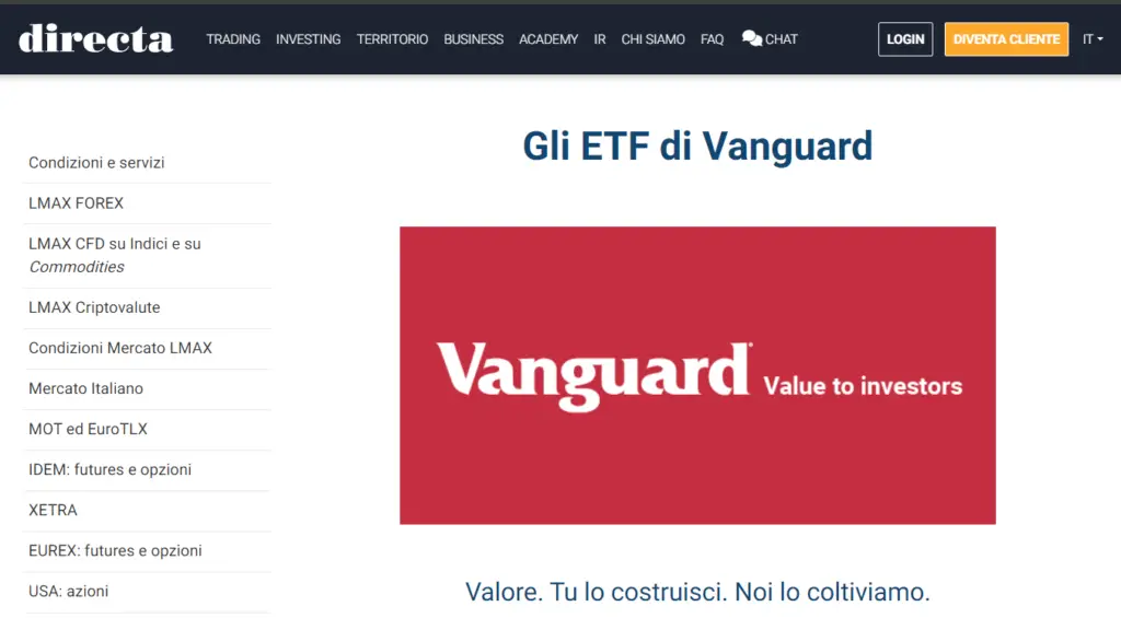 pac etf vanguard directa